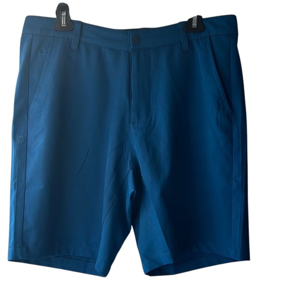 Mister New York Shorts Mens Sz 32 Bright Blue Stretch Dry Wick Golf Athleisure - Picture 1 of 11